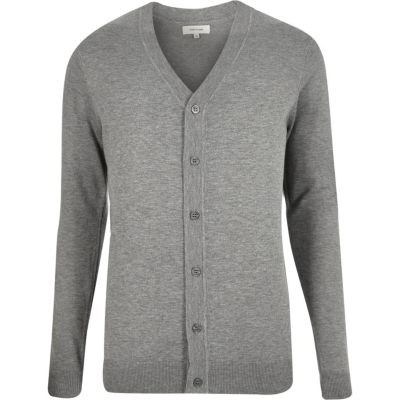 Grey knitted cardigan